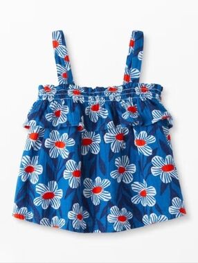 Hanna Andersson Print Smocked Tank In Cotton Muslin